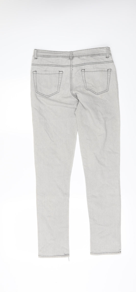 Denim & Co. Womens Grey Denim Skinny Jeans L29 in