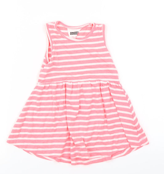 Young Dimension Girls Pink Striped Skater Dress Size 2-3 Years