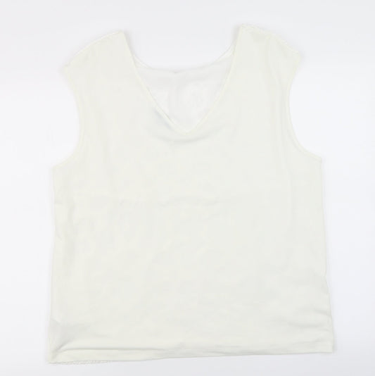 Womens UK Size L NEXT White Basic Tank