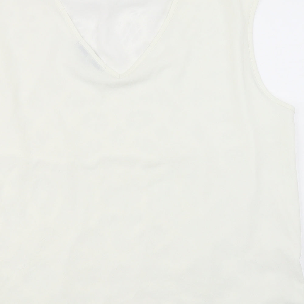 Womens UK Size L NEXT White Basic Tank