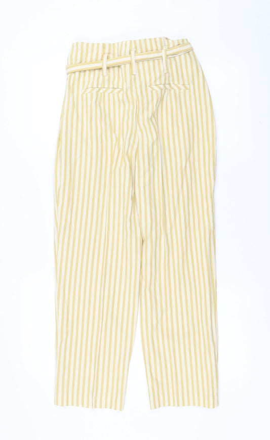 Warehouse Womens Striped Trousers Size 6 L25 in - Tie waist