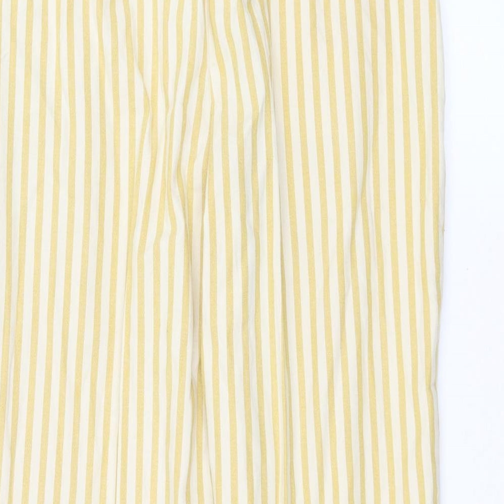 Warehouse Womens Striped Trousers Size 6 L25 in - Tie waist