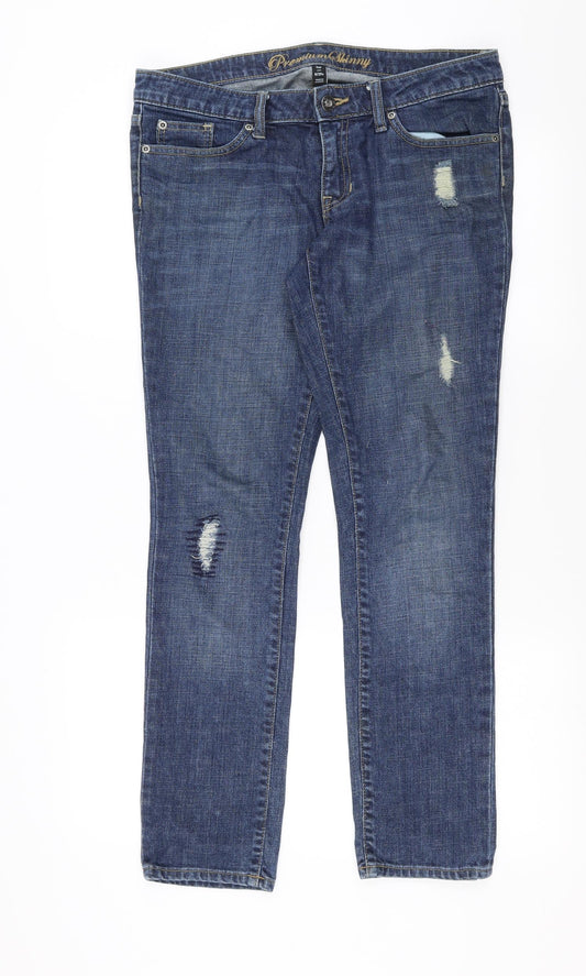 Womens UK Size 8 Gap Regular Fit Straight Black Jeans