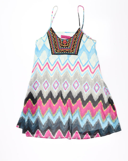 Boohoo Womens Multicoloured Geometric Trapeze & Swing Size 10