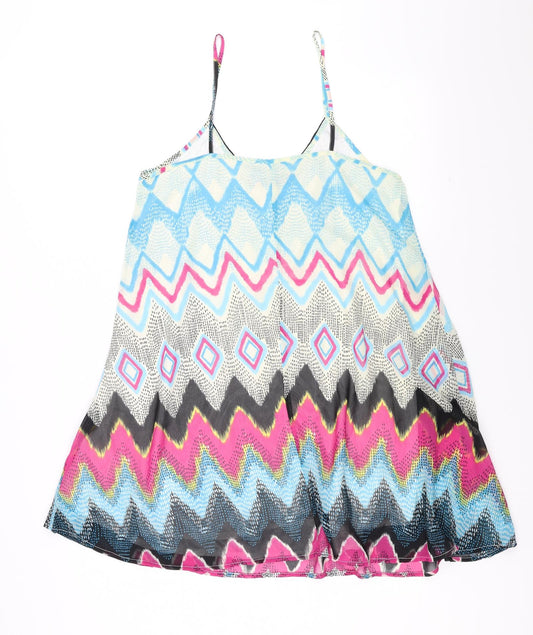 Boohoo Womens Multicoloured Geometric Trapeze & Swing Size 10
