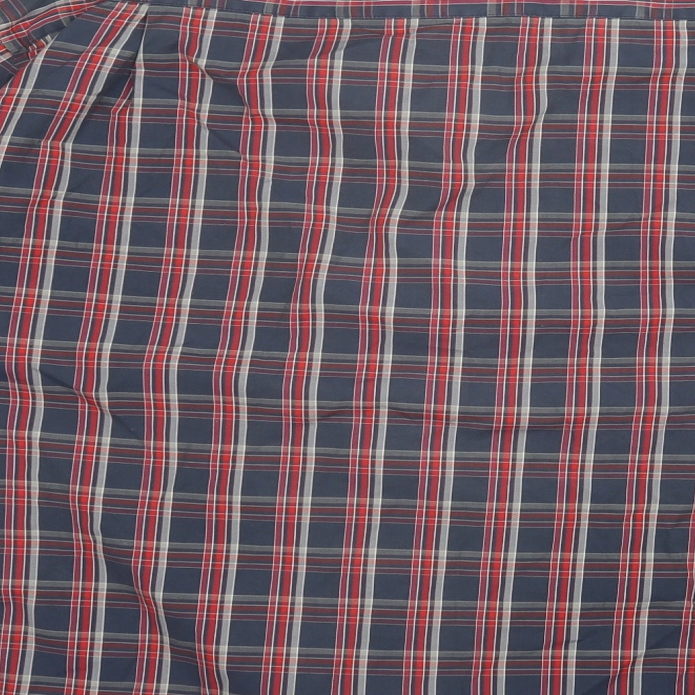 Saint Hilaire Mens Red Check Button-Up Size L
