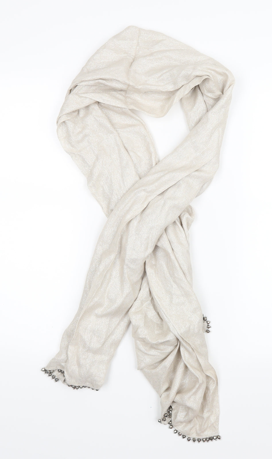Preworn Womens Silver Scarf