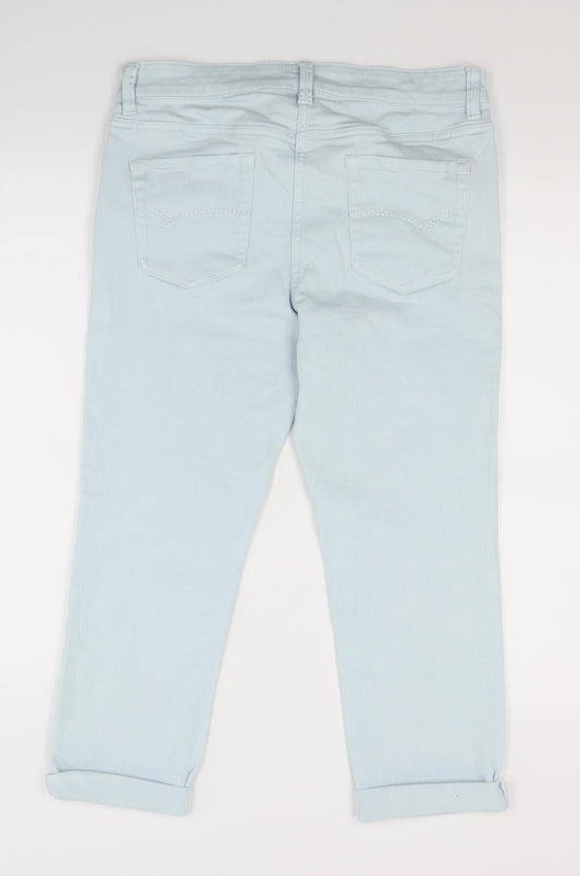 NEXT Womens Green Denim Cropped Jeans Size 12 L21.5 in