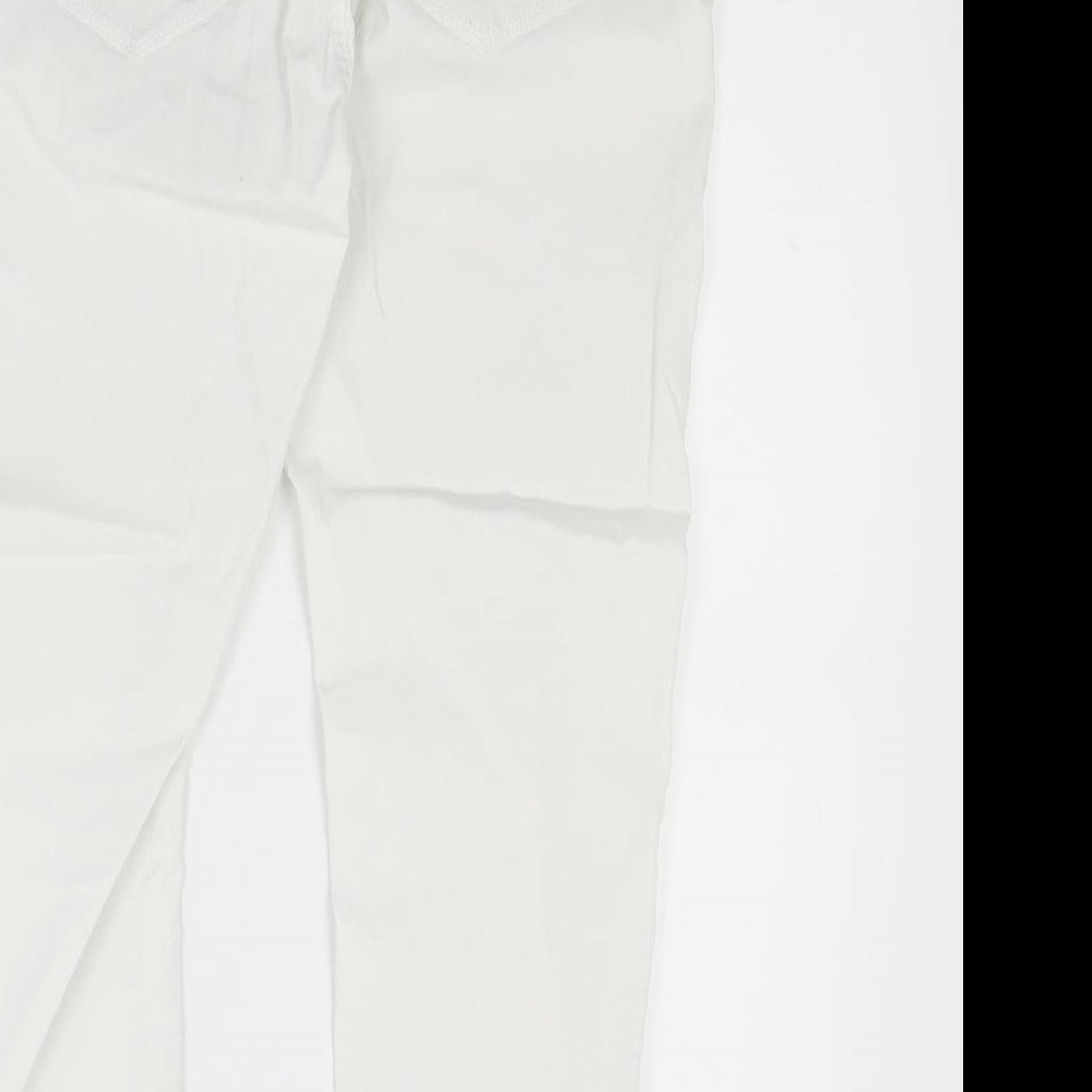 Fransa Womens White  Denim Cropped Jeans Size 10 L20 in