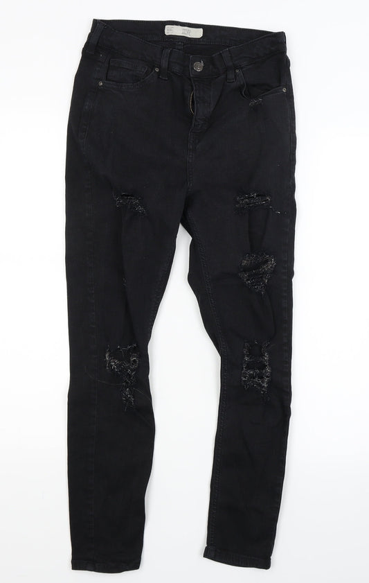 Topshop Womens Black Denim Skinny Jeans Size 27 in L24 in