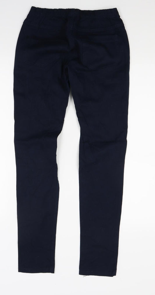 Womens UK Size XS Pieces Regular Fit Blue Trousers
