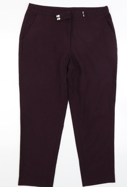 Womens UK Size 12 ASOS Regular Fit Red Trousers