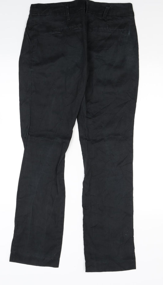 Womens UK Size 30 in Preworn Regular Fit Black Trousers