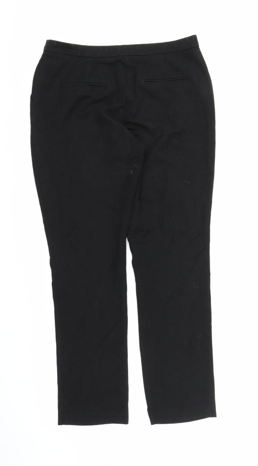 Womens UK Size 12 Papaya Regular Fit Black Trousers