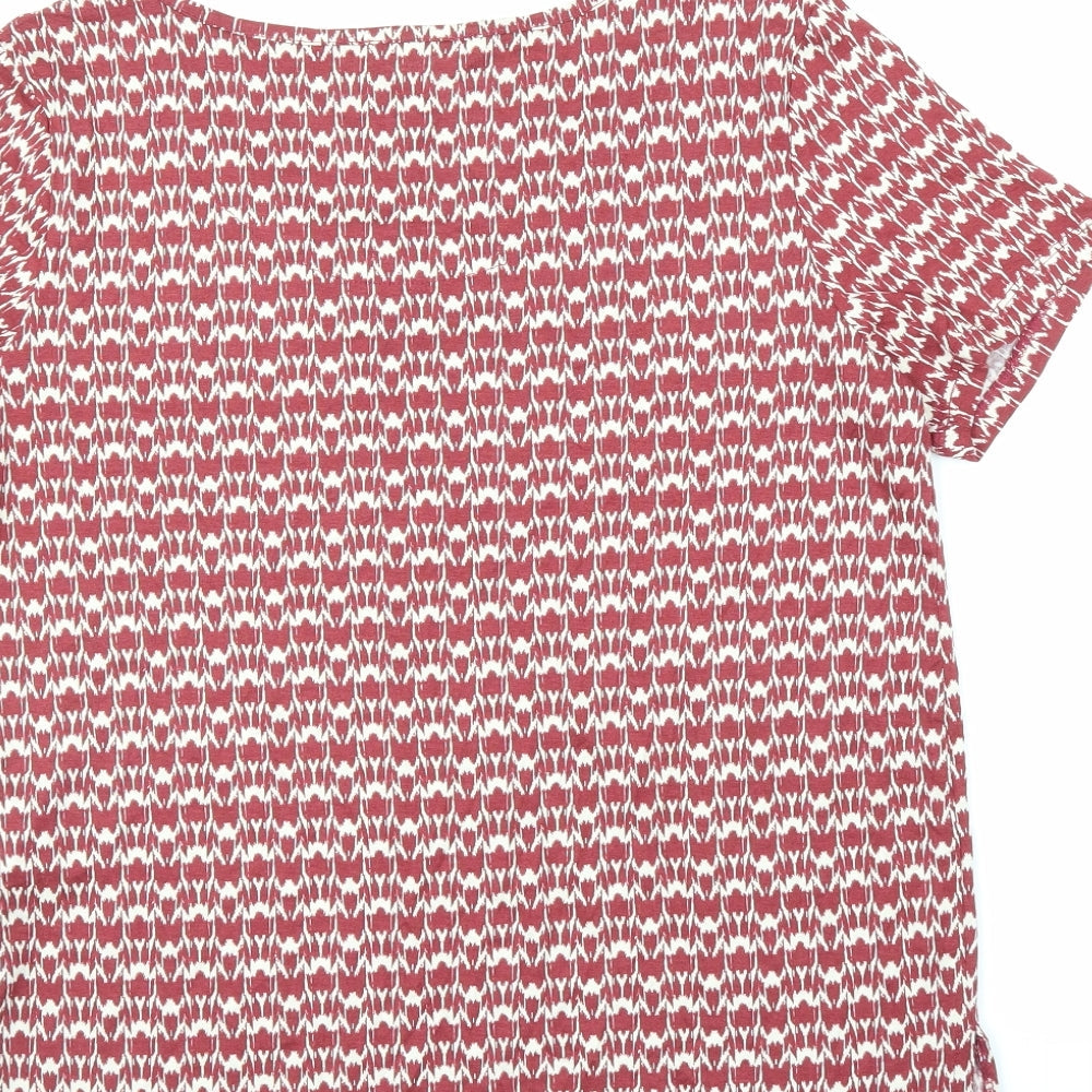 Womens UK Size 14 Principles Red Basic T-Shirt