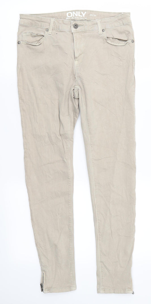 Womens UK Size 38 in Only Regular Fit Skinny Beige Jeans