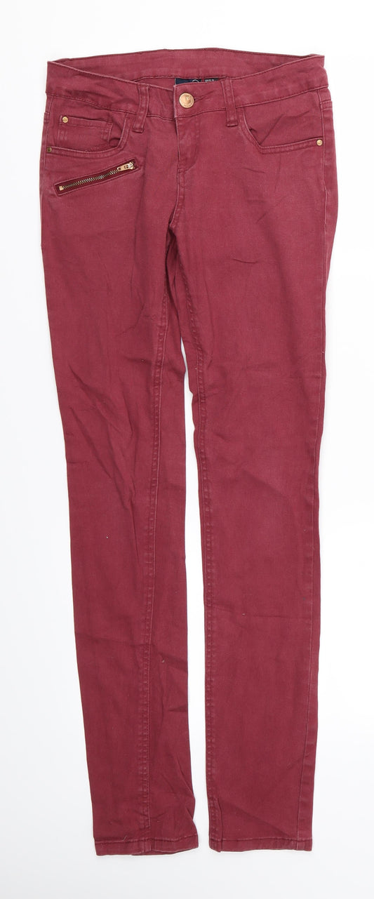 ESMARA Womens Red Skinny Jeans Size 10 L30 in