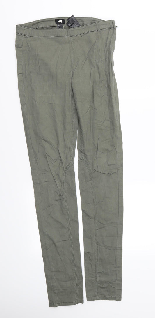 Womens UK Size 8 H&M Regular Fit Green Trousers