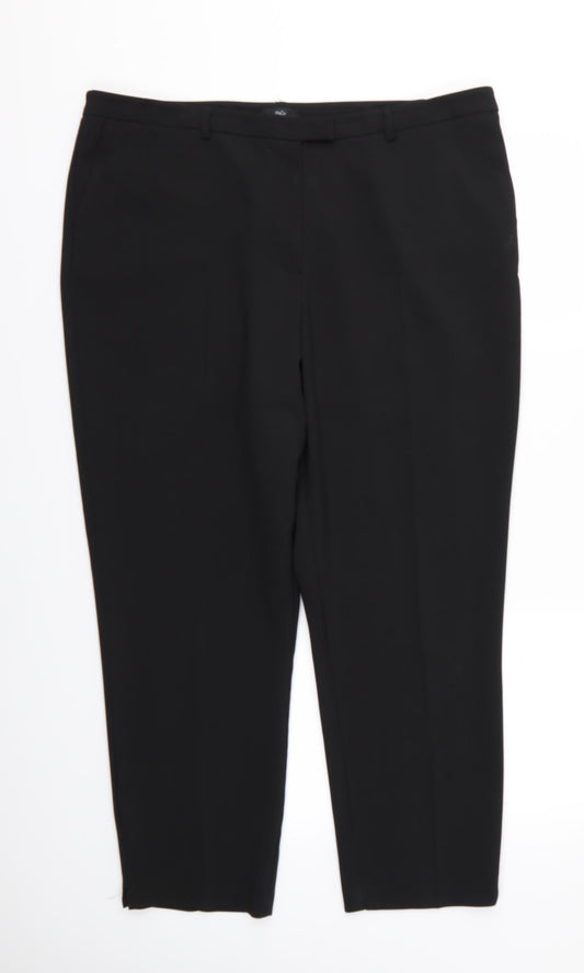 Womens UK Size 18 M&Co Regular Fit Black Trousers