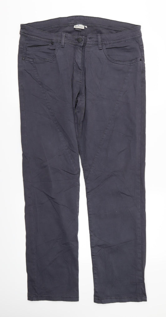 Womens UK Size 12 Blue Motion Regular Fit Straight Grey Jeans