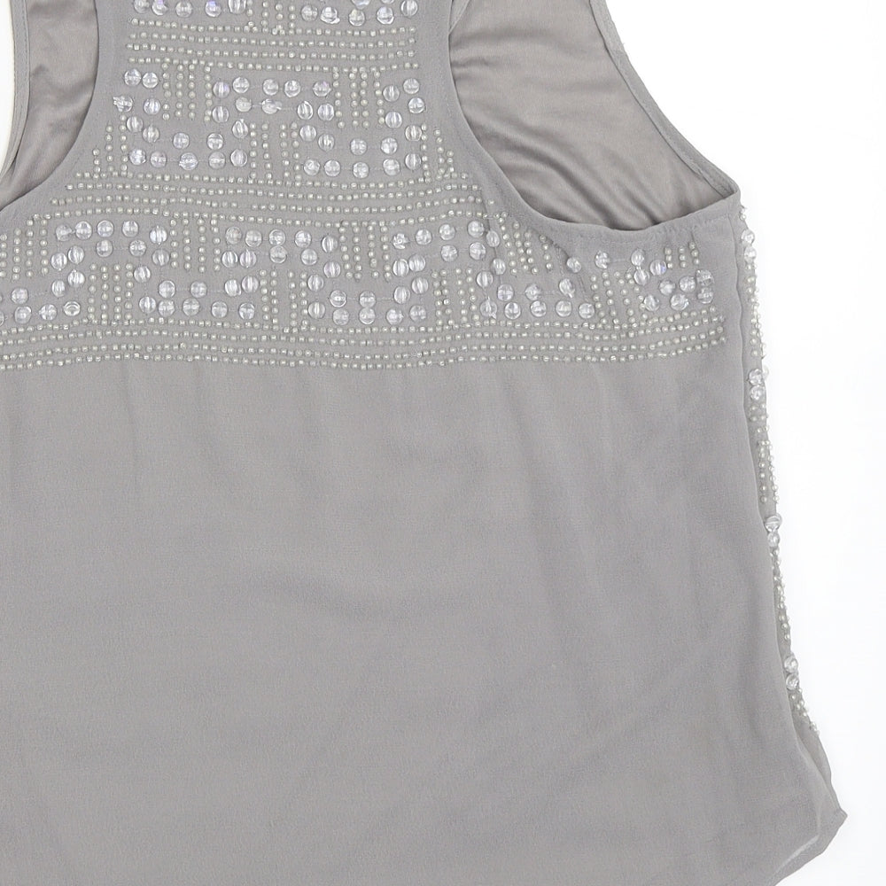 Womens UK Size 12 Atmosphere Grey Basic Blouse