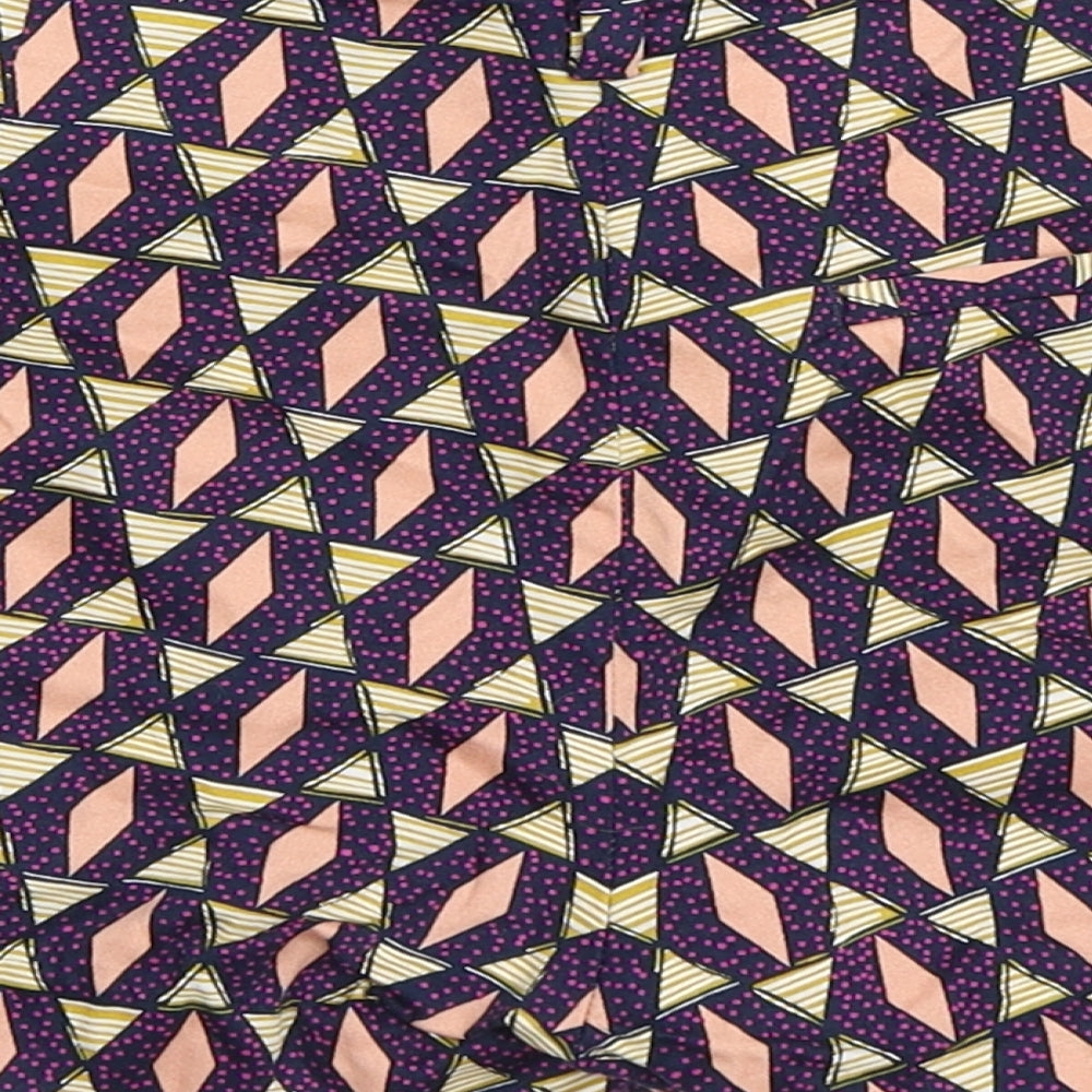 H&M Womens Blue Geometric Hot Pants Shorts Size 38