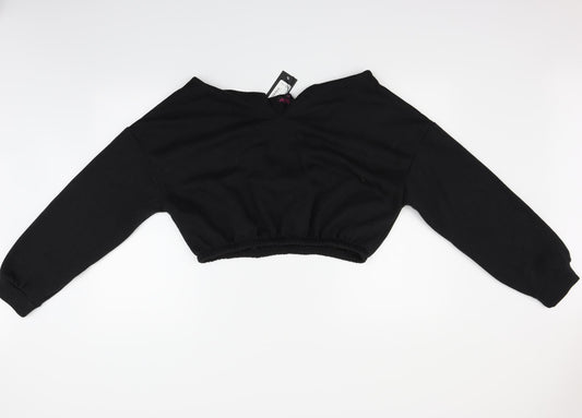Misspap Womens Black Pullover Jumper Size M