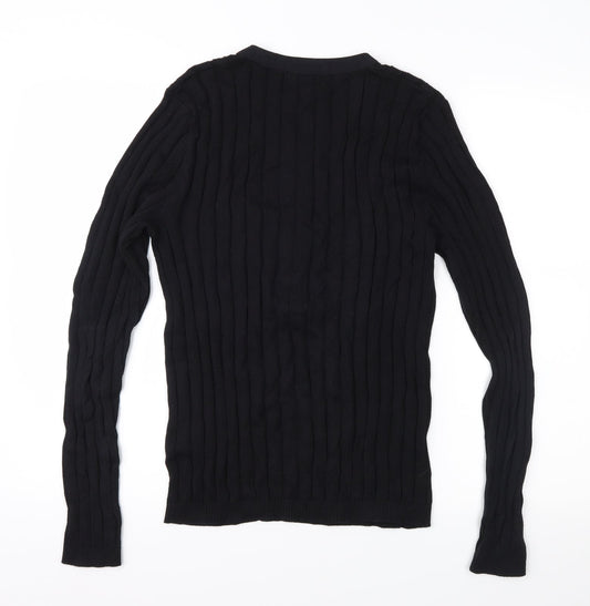 UrbanSpirit Mens Black Knit Pullover Jumper Size S
