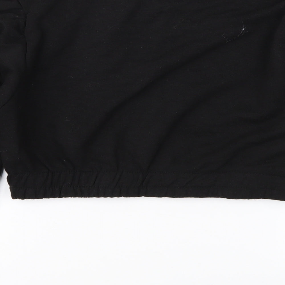 Womens Black Pullover Sweatshirt Size 8 - Cropped