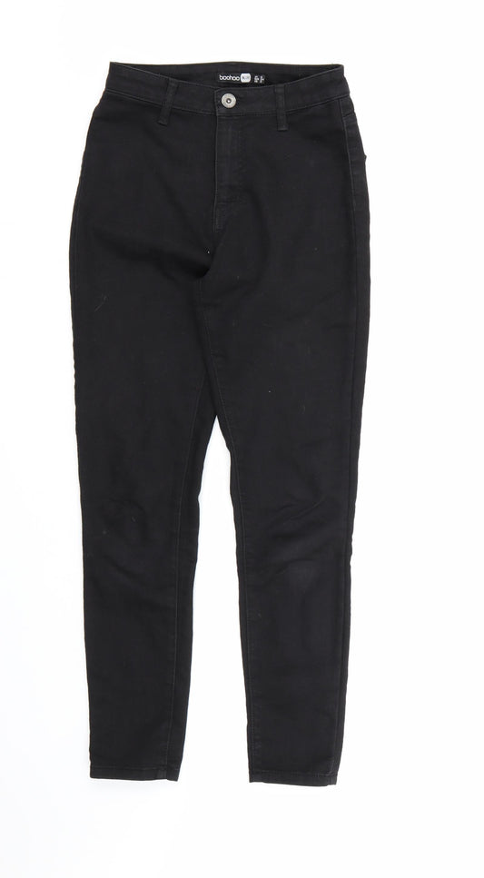 Womens UK Size 6 Boohoo Regular Fit Skinny Black Jeans