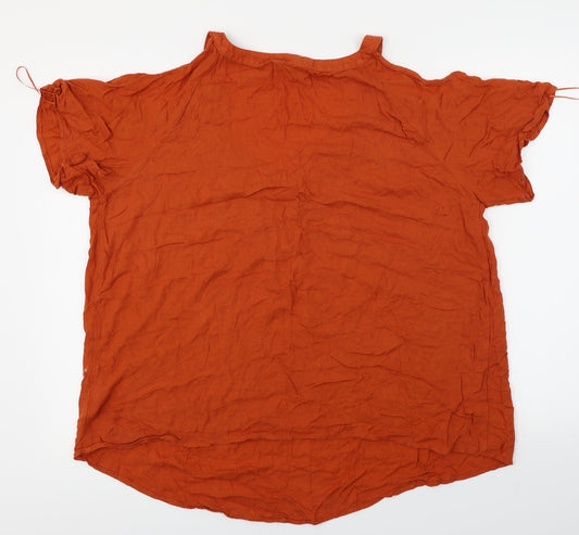 F&F Womens Orange Basic Blouse Size 22