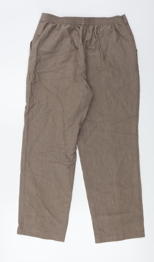 Womens UK Size 14 Marks and Spencer Regular Fit Brown Trousers