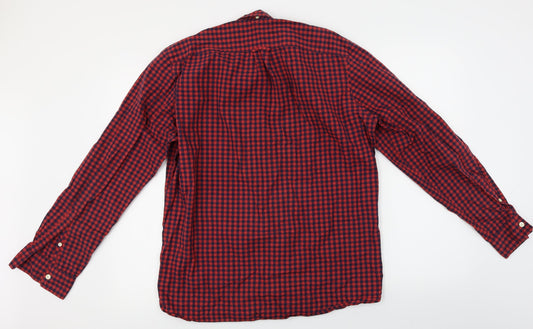 Mens UK Size M H&M Red Button-Up Long Sleeve Casual Shirt