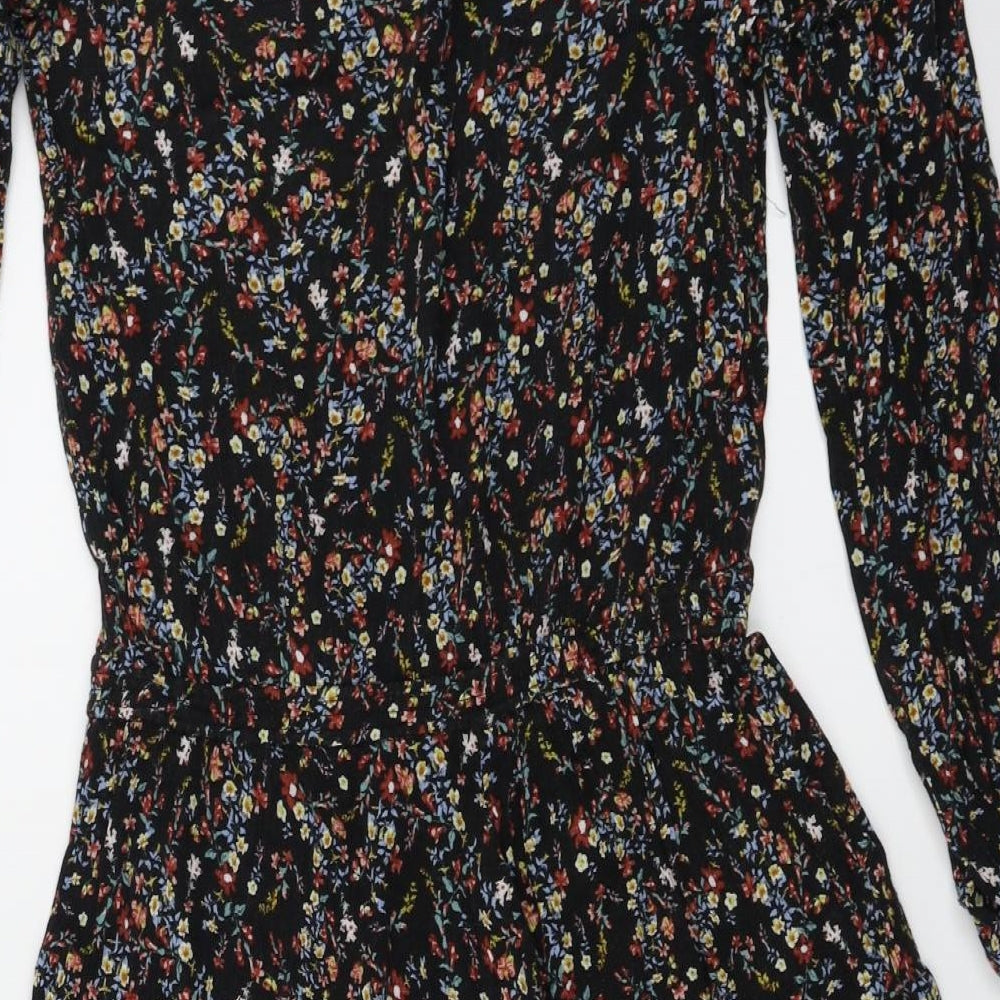 Womens UK Size XS Mango Black Basic Blouse