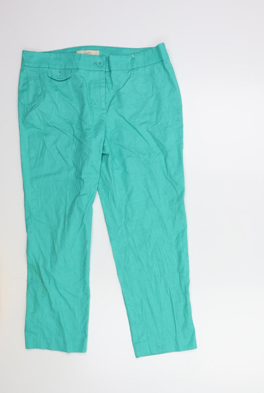 Womens UK Size 30 LOFT Regular Fit Green Trousers