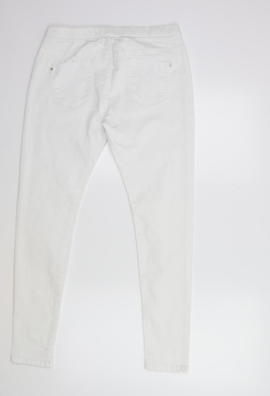 Denim & Co. Womens White Denim Skinny Jeans Size 12 L28 in