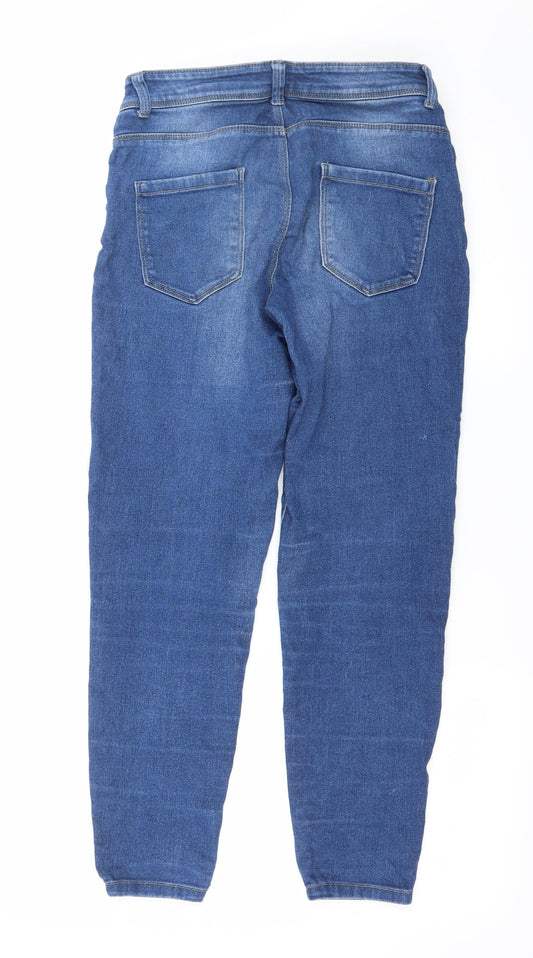 Denim & Co. Womens Blue Denim Skinny Jeans Size 10 L25 in