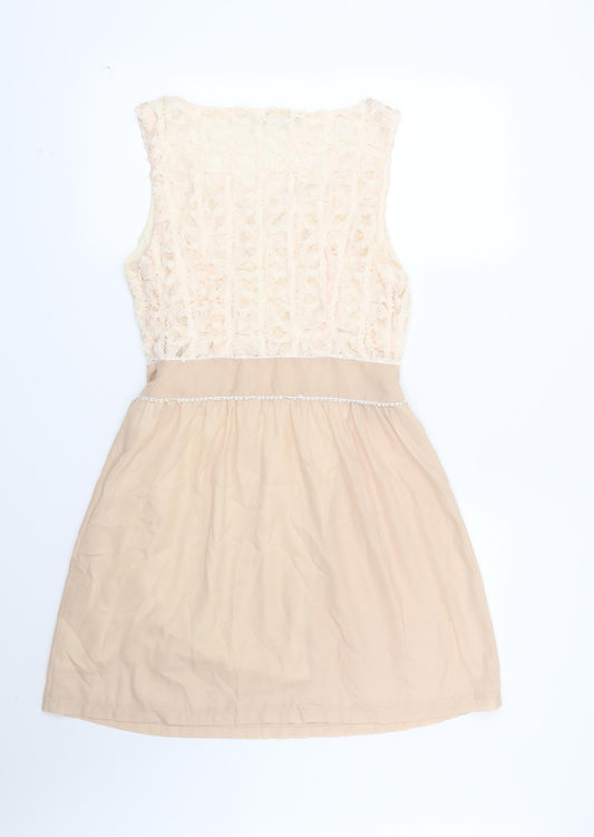 QED London Womens Pink Floral Fit & Flare Size S