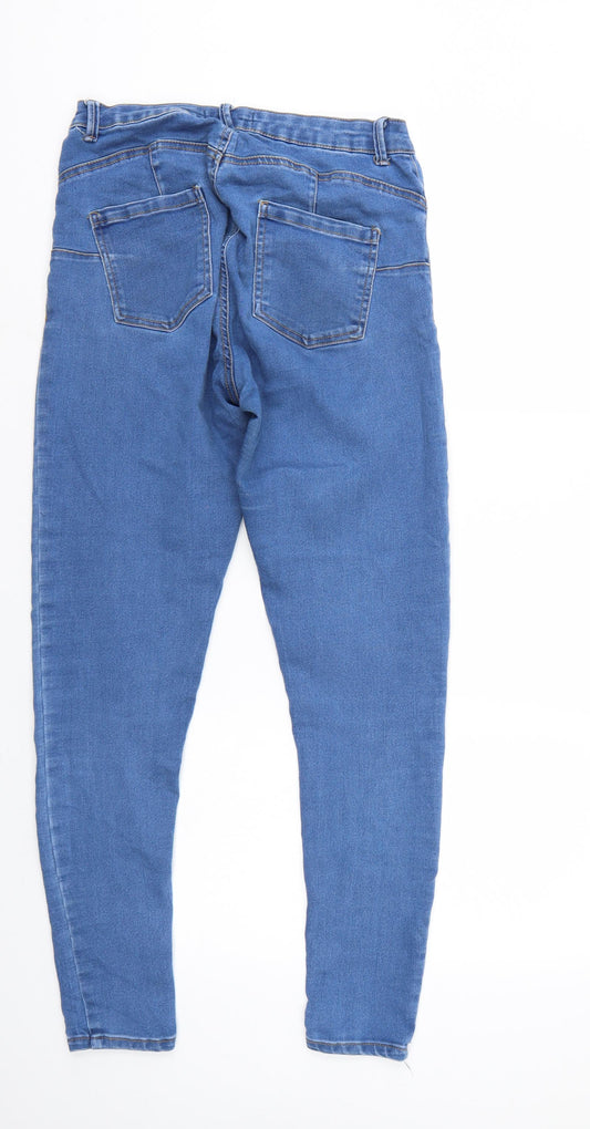 Denim & Co. Womens Blue Denim Tapered Jeans Size 12 L28 in