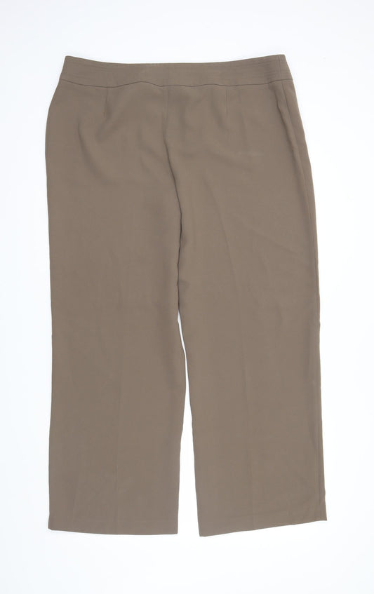 Papaya Womens Brown Trousers Size 18 L30 in