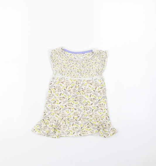 TU Girls White Floral Fit & Flare Size 3 Years
