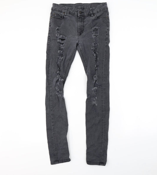 Womens UK Size 28 in ASOS Regular Fit Straight Black Jeans