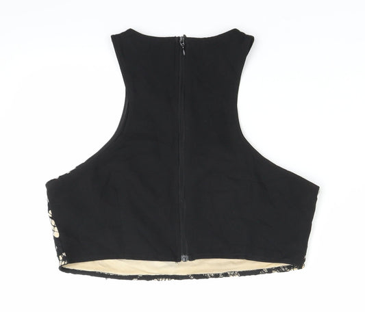 Womens UK Size 12 Missguided Black Cropped Blouse
