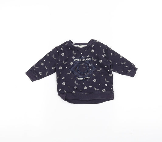 River Island Blue Pullover Jumper Size 0-3 Months