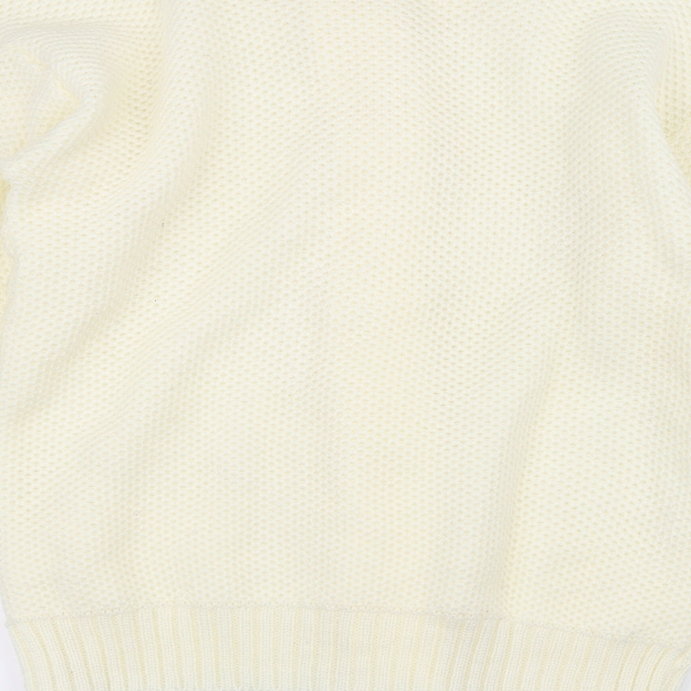 XYZ Womens White Knit Jacket Coatigan Size L