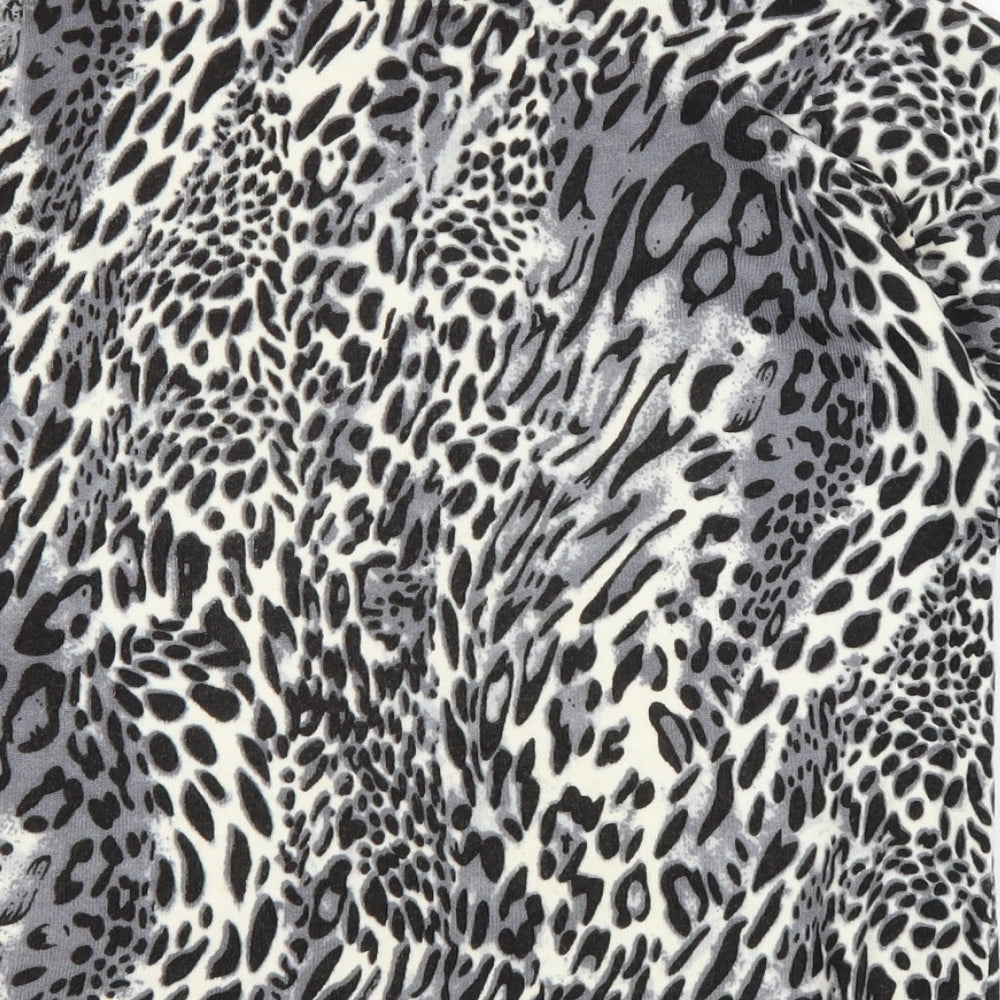 BHS Womens Grey Animal Print Pullover Jumper Size 8