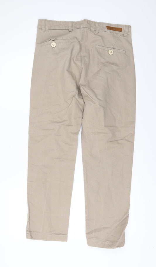 JOHN F Mens Beige Trousers Size 32 in L28 in