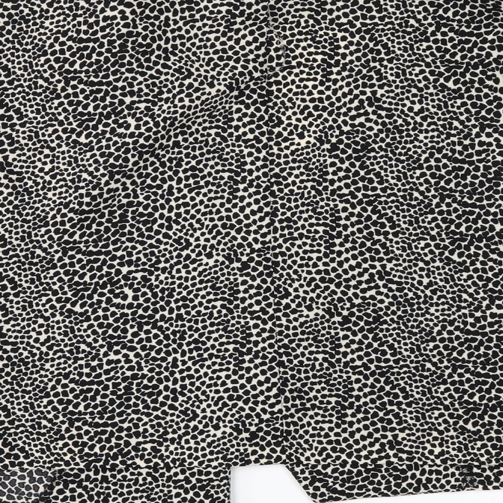 George Womens Black Animal Print Jacket Size 14