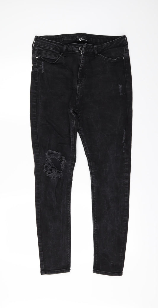 Womens UK Size 12 Very Regular Fit Skinny Black Jeans