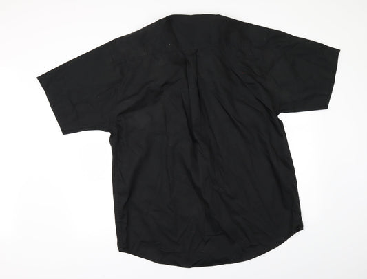 Kustom Kit Mens Black Button-Up Size 16